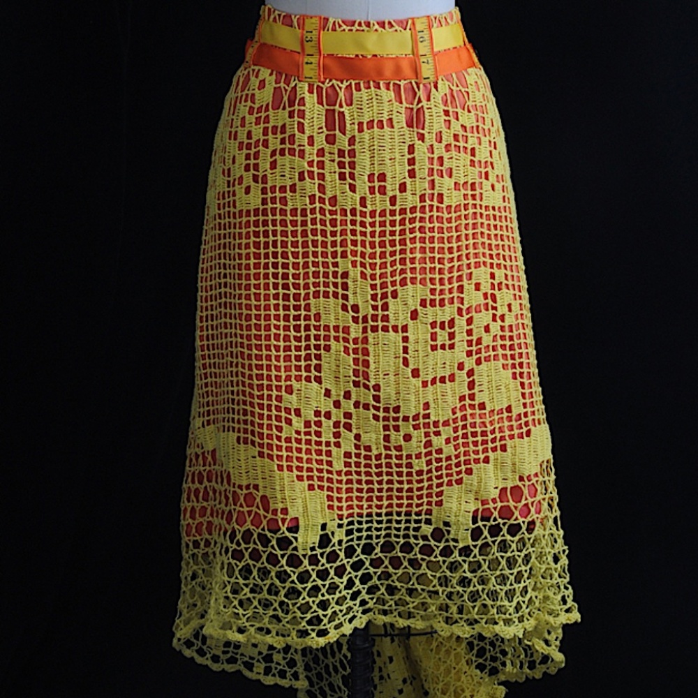 Fletcher Artworks, LLC Yellow/Orange Hi-low Skirt in size Medium - Picture 3 of 9